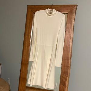 Eliza J Pearl Mock Neck Long Sleeve A-Line Dress